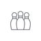 Bowling Skittles thin line icon. Linear vector symbol