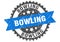 Bowling stamp. bowling grunge round sign.