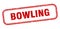 bowling stamp. bowling square grunge sign