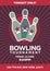 Bowling tournament contest vector rerto poster template