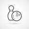 Bowling trendy ball icon. Vector icon illustration