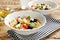 Bowls with delicious pasta primavera