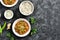 Bowls of keema curry and rice