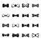 Bowtie ribbon man tuxedo icons set, simple style