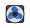 Box air fan realistic vector illustration. Electrical desk ventilator with spinning turbine. Small portable air cooling