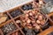 A box of all kinds of traditional Chinese medicine and dried hawthorn on the box