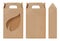 Box brown window Leaves shape cut out Packaging template, Empty kraft Box Cardboard isolated white background, Boxes Paper kraft