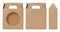 Box brown window shape cut out Packaging template, Empty kraft Box Cardboard isolated white background, Boxes Paper kraft natura