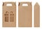 Box brown window shape cut out Packaging template, Empty kraft Box Cardboard isolated white background, Boxes Paper kraft natural
