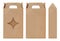 Box brown window Star shape cut out Packaging template, Empty kraft Box Cardboard isolated white background, Boxes Paper kraft