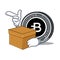 With box Bytecoin coin character cartoon