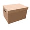Box for carrying and storing documents with a closed lid and slots for hands, isolated object on a white background, vector