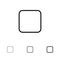 Box, Checkbox, Unchecked Bold and thin black line icon set