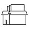 Box documents estimator icon, outline style