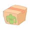 Box with donation clothes icon, cartoon style