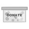 Box for donations icon, black monochrome style