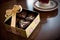 box of heart-shaped brownies with a ribbon and bow for a thoughtful gift