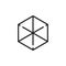 Box hexagonal lines art simple logo vector