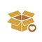 Box icon, delivery and shipping, open package, unbox icon with heart sign. Box icon and favorite, like, love, care symbol