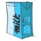Box with milk color illustration