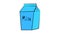 Box with milk on a white background, vector illustration. a large blue cardboard box with a drink. natural drink, coffee additive