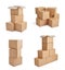 Box package delivery cardboard carton stack