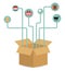 Box package delivery shipping icon. Vector graphic