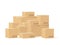 Box pile. Cardboard boxes different size with fragile signs, shipping goods carton package, stockpile cargo storage