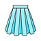 box pleat skirt color icon vector illustration