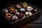 box of rich and decadent chocolates with variety of sweet treats