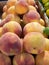 Box of Ripe Peaches at a Farmer`s Market