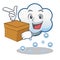 With box snow cloud character cartoon