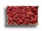 Box of strawberries on a white background. Variety of berries Victoria. Food fructarians