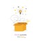 Box think outside. Light bulb line concept. Creativity idea. Think good idea. - vector