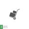 Box trolley glyph icon, move truck cargo carrier, bag cart delivery, flat luggage suitcase