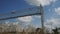 Box truss span structure bridge and truck on rural road