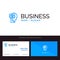 Box, Unbox, Data, User, Male Blue Business logo and Business Card Template. Front and Back Design