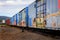 Boxcars cars with graffiti