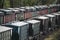 Boxcars in the railway station