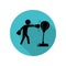 Boxer beats punching bag long shadow icon. Simple glyph, flat vector of arrow icons for ui and ux, website or mobile application