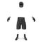 Boxer Black Suit on white. 3D illustration