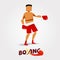 Boxer character with typographic boxing punch design -