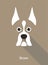 Boxer dog face flat icon design, vector illustration