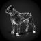 Boxer dog made of polygonal crystal glasses