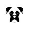 Boxer dog muzzle. Black and white.