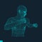 Boxer. Fighting Man. 3D Model of Man. Sport Symbol