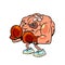 boxer with injuries human brain character, smart wise