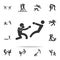 boxer knockdown icon. Set of Cfight and sparring element icons. Premium quality graphic design. Signs and symbols collection icon