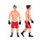 Boxer man. Sportsman games flat illustration