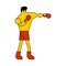 boxer puncher punch hand forward isolated. Sportsman Vector illustration